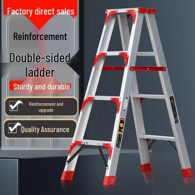 Escalera Telescópica Multifuncional de Doble Cara Tipo Tijera con Pasamanos Ensanchado y Aleación de Aluminio Espesa para Uso Doméstico
