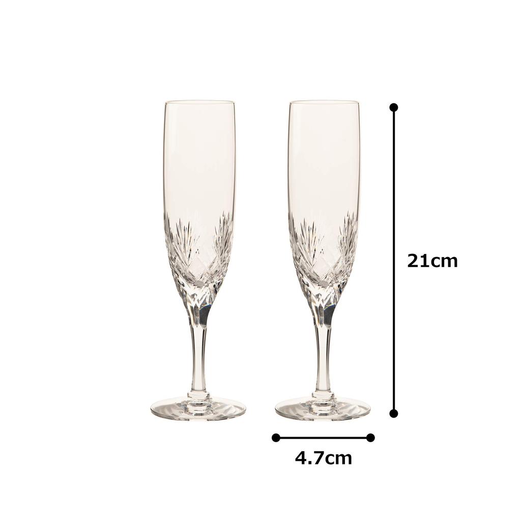 Kagami Crystal Pair Champagne Glass Bonnard Clear 180cc KWP250-2532