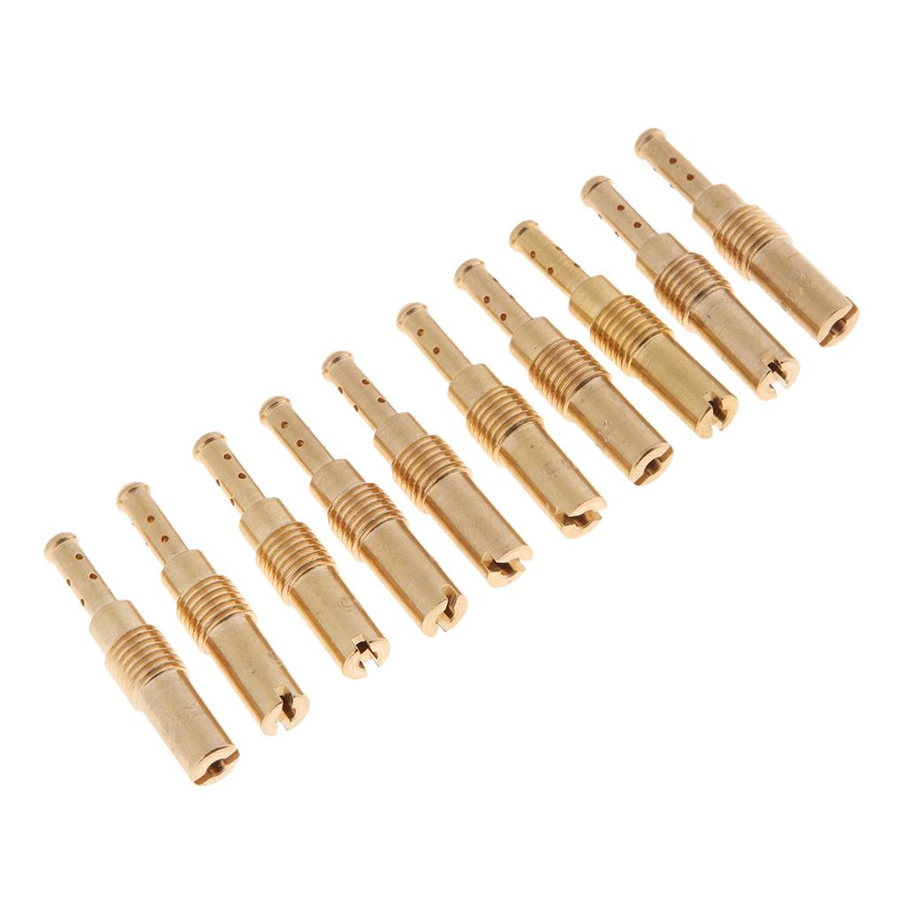 Carburetor Main Jet Kit 10pcs Copper Slow Pilot Jet Vice Injector Nozzle for Yamaha Suzuki Loncin ATV Dirt Bike PWK CVK PE