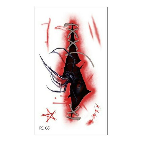 Adesivi Tatuaggio Impermeabili Horror Halloween: Modelli Realistici di Ferite, Macchie di Sangue e Cicatrici
