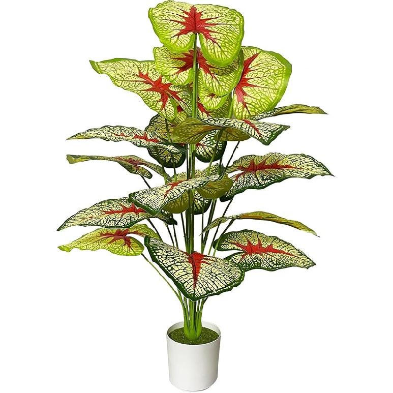 Artificial Plant in Pots Fake Plants Indoor Outdoor, Faux Potted Tree Tropical Palm Floor Plants for Home Office Living Room Bedroom Decor