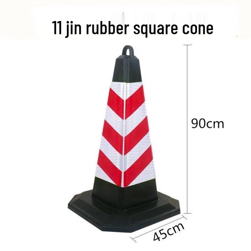 5.5kg Weighted Reflective Rubber Traffic Cone with Square Base