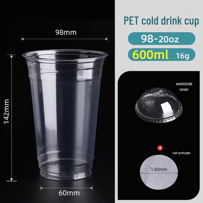 Leak-Proof PET Plastic Beverage Cup with Lid – Transparent Disposable Coffee & Cold Drink Cup