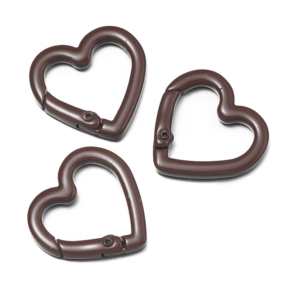 5pcs Metal Heart Spring Clasp Openable Love Shape Carabiner Keychain Clips Hook Dog Chain DIY Jewelry Buckles Connector