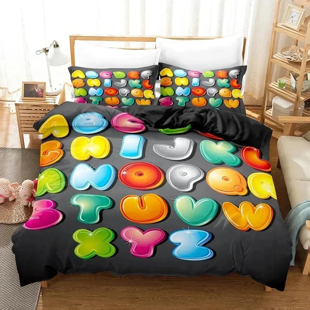 Alphabet Lore Duvet Cover Pillowcase Bedding Set 2/3 Pieces bedroom decoration Girls Boys adult Single/Double/Large Size