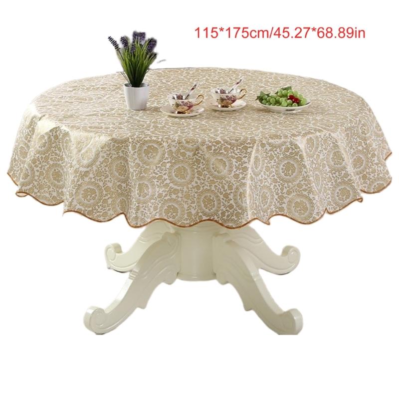Florals Pattern Tablecloth Oilproof Waterproofs Easy Cleaning Round Table Cover for Home Restaurant Decors Table Cloth