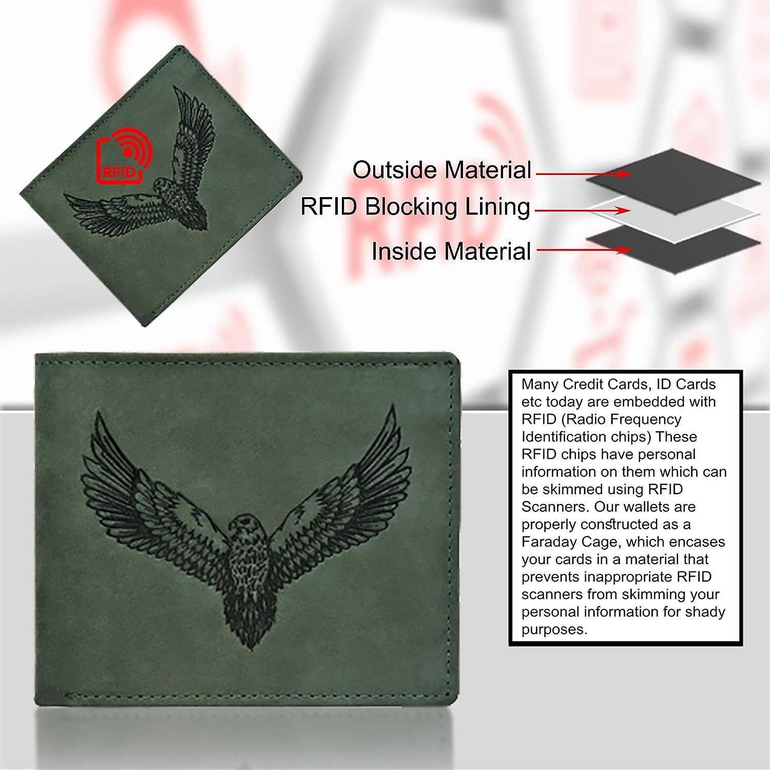 URBAN FORSET George Portafoglio Uomo In Pelle Verde Con Protezione RFID - 3