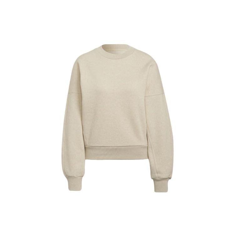 (WMNS) adidas Solid Color Round Neck Pullover Hoodie Cream Yellow Women s HE3098 XL