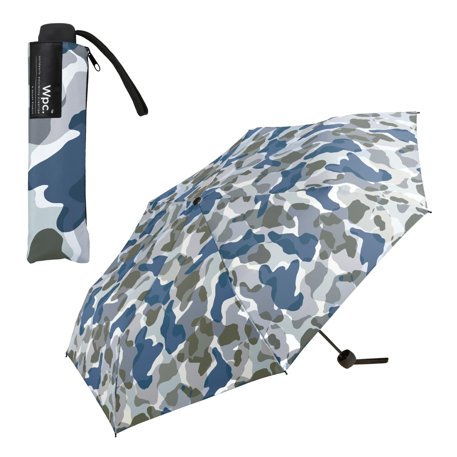 

Складной зонт BASIC FOLDING Сероватый камуфляжный зонт для солнечных и дождливых дней Большой базовый с простой ручкой Толстый для поездок в школу Вода