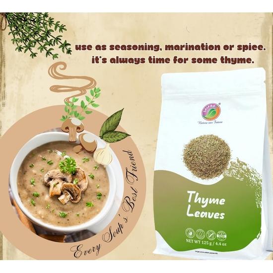 Saipro's EATERY HARVEST Thyme Leaves 250 Gm (125 G*2 Packs) Dry Thyme Leaves, Thyme Herb Seasoning, Dry Thyme Leaves Caffeine-free Herbal Tea Leaves