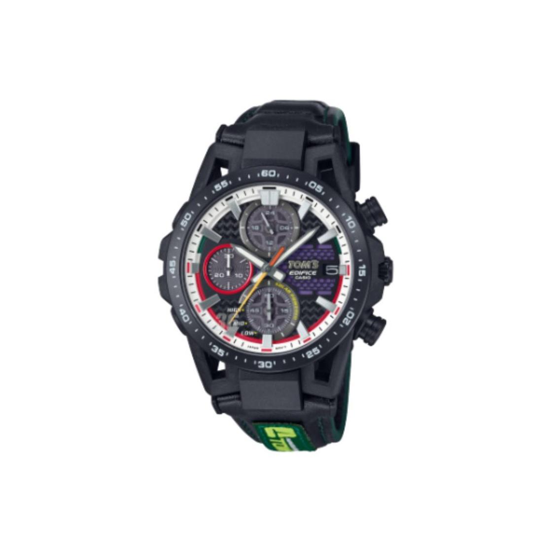 

CASIO EDIFICE TOMS Special Back Printed, Artificial Sapphire Glass Mirror Finish, Solar Power Quartz Movement EFS-S641TMS-1A Black Dial