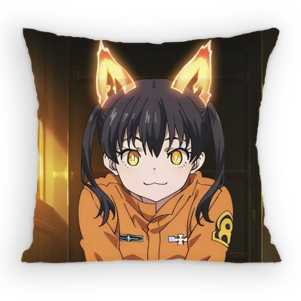 Fire Force Tamaki Kotatsu Pillow Case Sofa Living Room for Bedroom car Headboard Backrest Cushion Square Cushion Nap Time