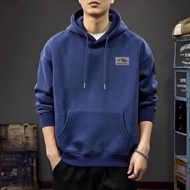 Trendy Men's Hooded Sweatshirt: Loose Fit Spring/Autumn Jacket with Velvet for Couples