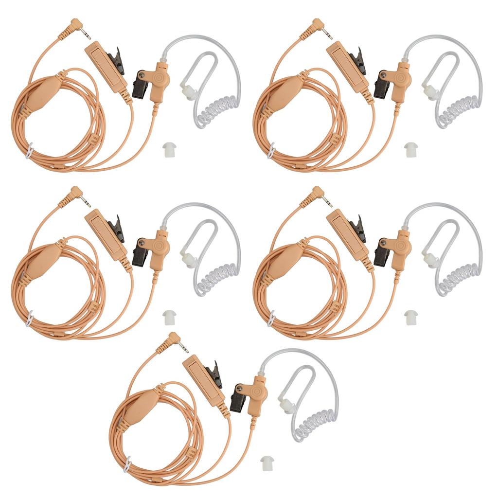 Auricolare con Tubo Acustico a 2,5 mm Pulsante PTT a Pin Singolo Auricolare con Clip in Acciaio per per Talkabout