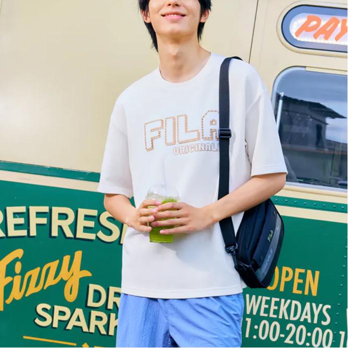 Fila Comfortable Sports Short Sleeve T-Shirt Men Tops Cloud-Mushroom-White F11M429107F-WT