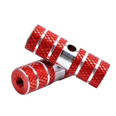 Packung mit 2 Fahrradfußrasten Aluminiumlegierung Gewinde Mountainbikes Fuß Anti-Rutsch-Rille Tragbar Outdoor Achspedal Ersatz