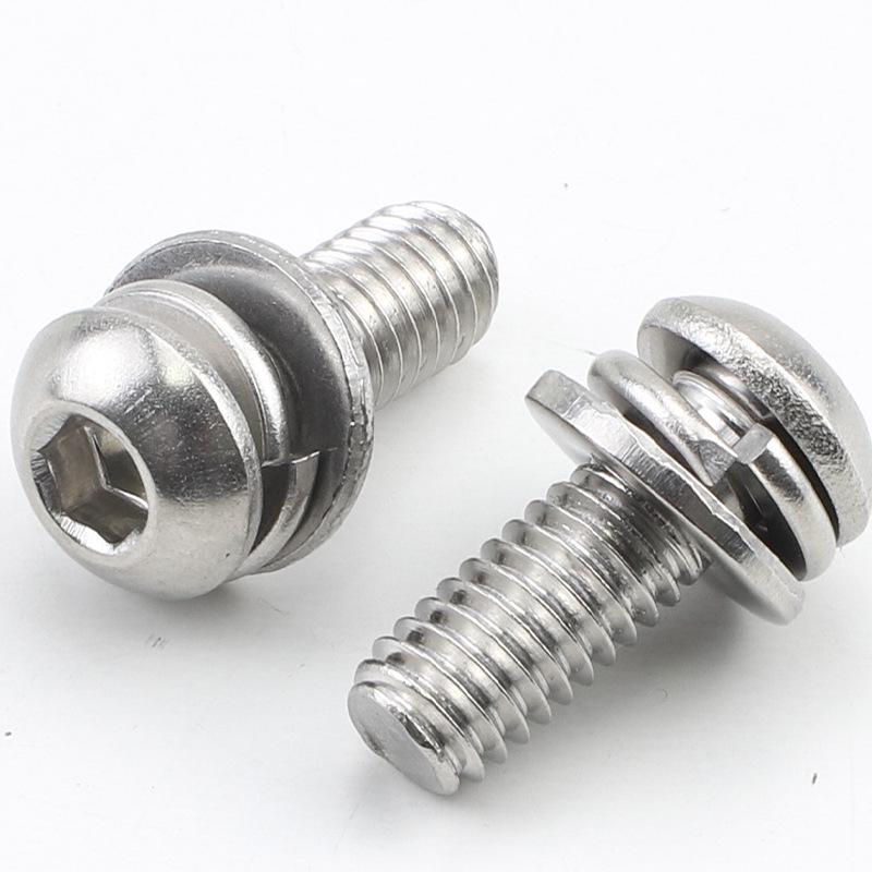 Hexagon Socket Pan Head Combination Screw - 304 Stainless Steel (M4/M5/M6/M8)