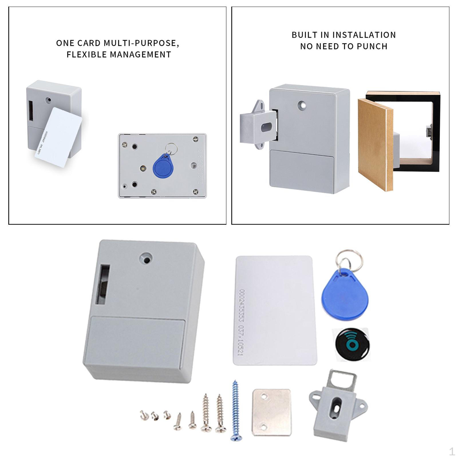 

Electronic Induction Invisible Punch- with Card for office and home Cabinet Gray Double door