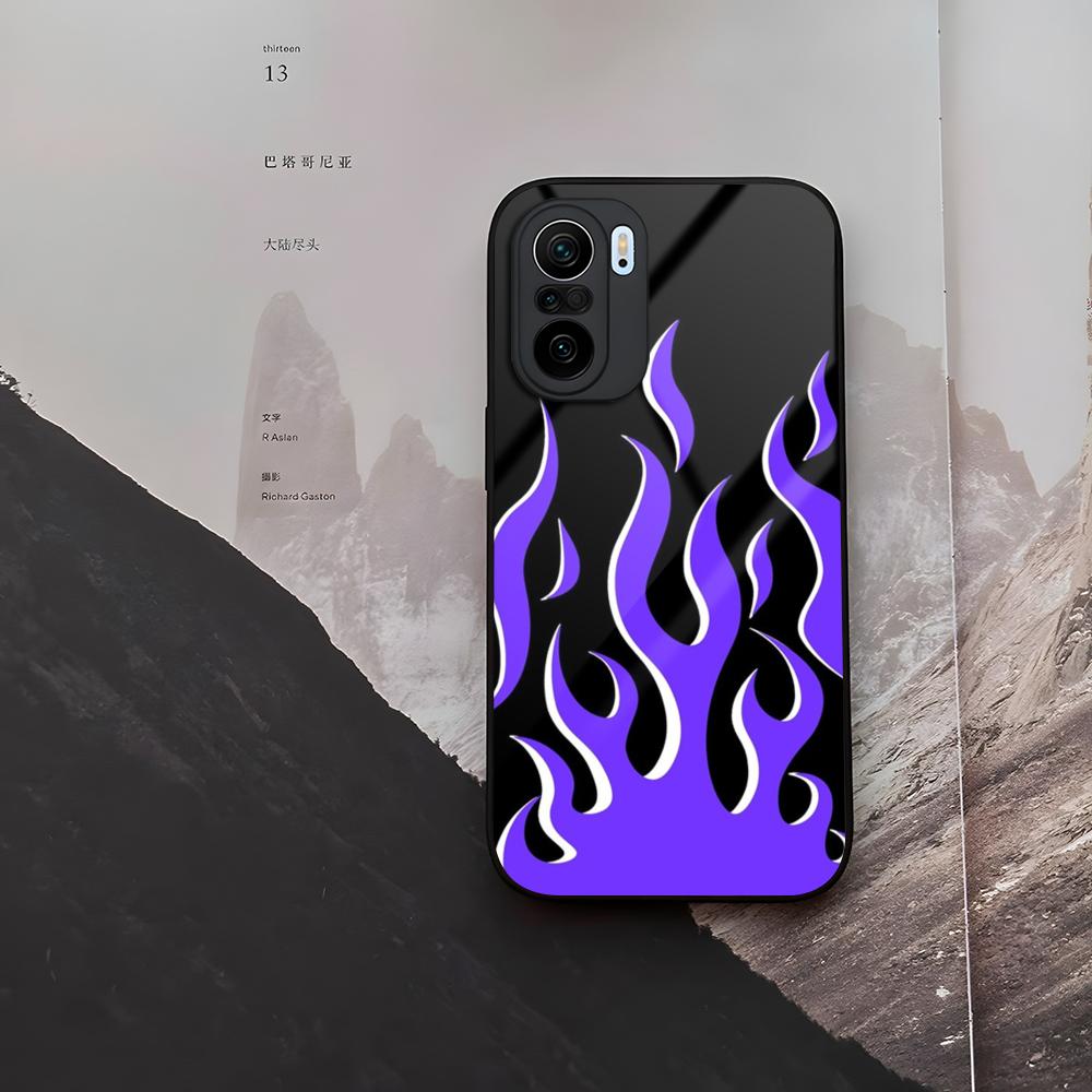 Fashion Flame Pattern Phone Case Tempered Glass For Xiaomi 15 14 12 Lite Pro 13 11t Lite POCO M6 M5 X6 X5 X3 F5 F6 Pro Cover