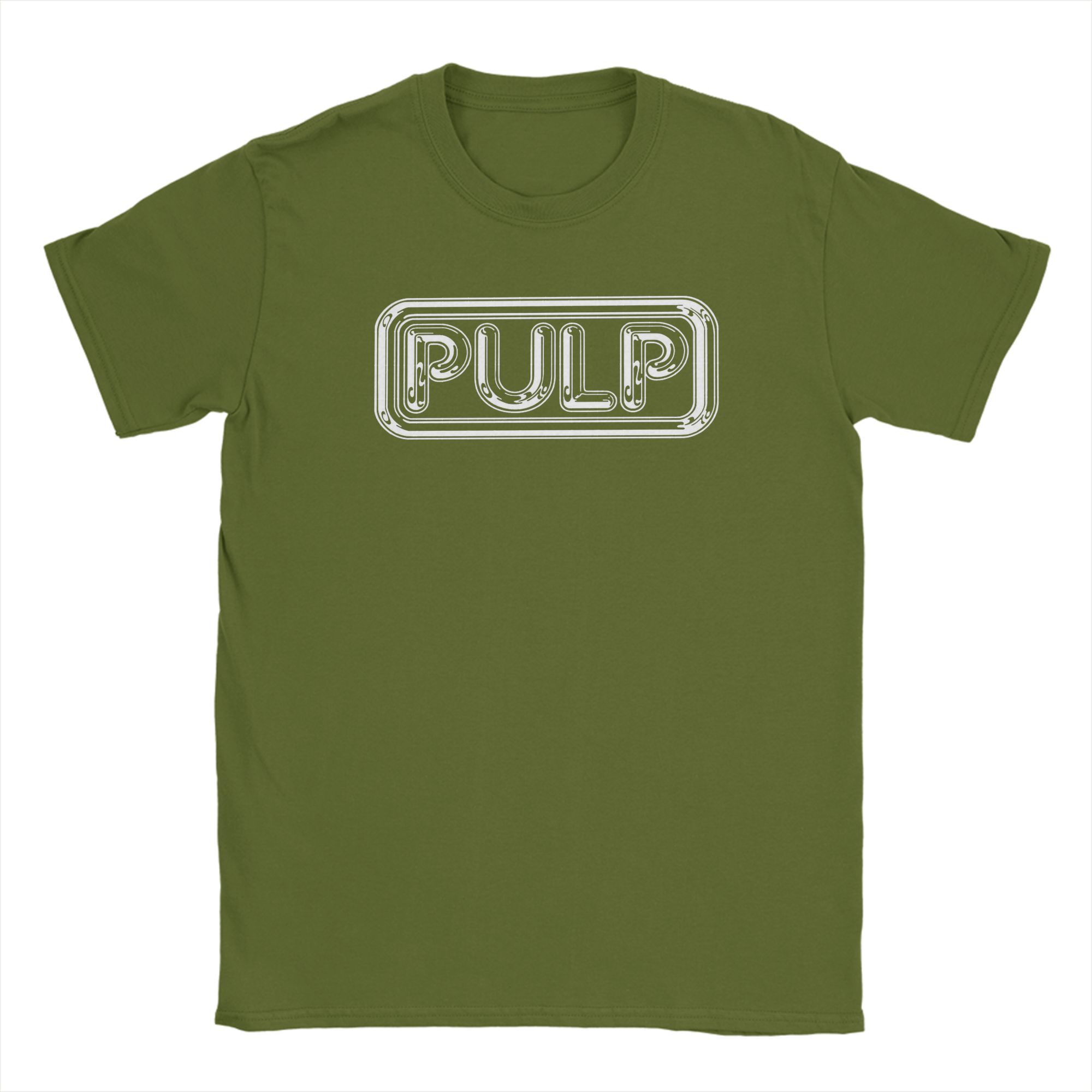Pulp Rock Band Logo T-Shirt für Herren  Lässig 100% Baumwoll T-Shirt Rundhalsausschnitt Kurzarm T-Shirts Geburtstagsgeschenk Oberteile L