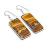 Natural Tiger Eye Gemstone 925 Sterling Silver Jewelry Earring 1.97" AE-12325