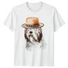 Dog In Hat Unisexs TShirt Watercolor Puppy Pet Graphic Tee