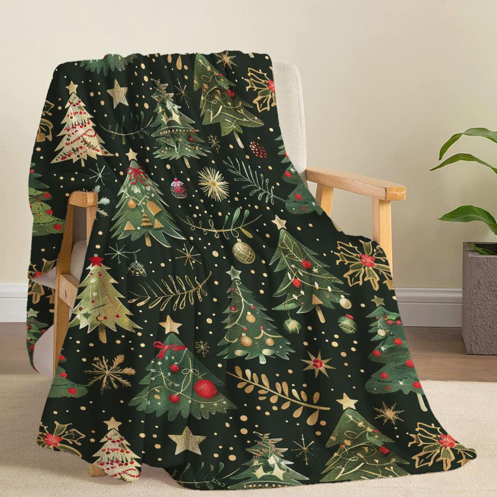 Christmas Flannel Blanket Soft Warm Lightweight AllSeason BedSofaOfficeCampingTravel