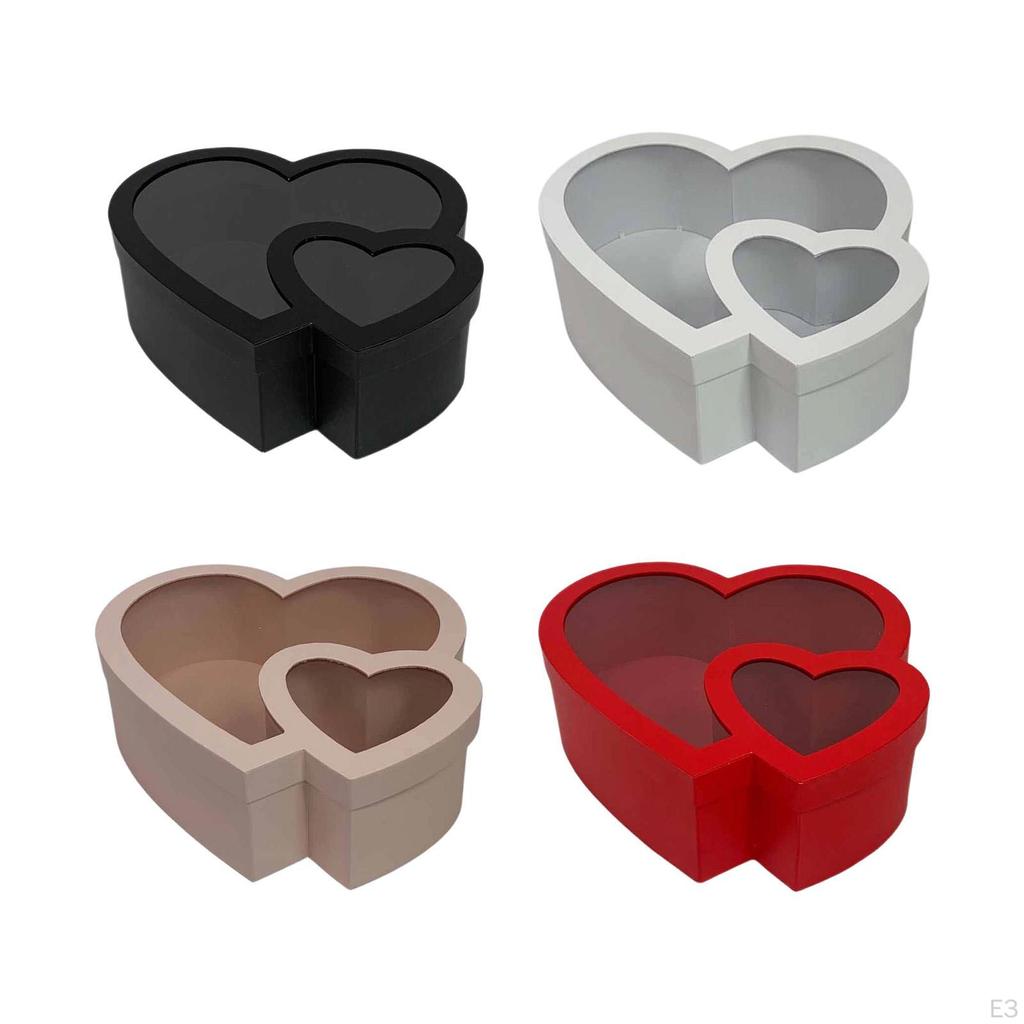 Box with Lid And Window, Made of Sturdy Cardboard, for Flower Arrangements, Gifts Decorations