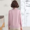 Mom's autumn lapel-neck knitted sweater medium-aged girl's spring and autumn long-sleeved sweater bottoming shirt top