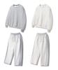 ALVINCLO [Zestaw] Gładka Bluza Oversize i Spodnie Treningowe z Plisami