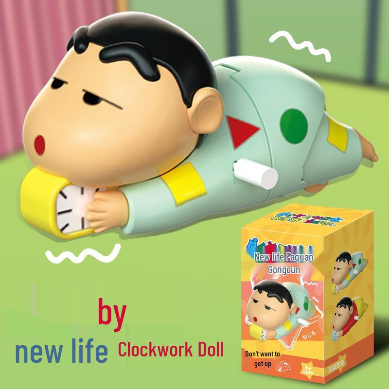 Crayon Shin-chan Wind-up Doll: Trendy Dynamic Life Figure Ornament Gift In Blind Box