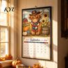 DIY Hanging Wall Decor Highland Cow Farmhouse Calendar Kit for 12 Months, Handmade Cute Animal Desk Accessory Paper And Cloth Craft Set, Rustic