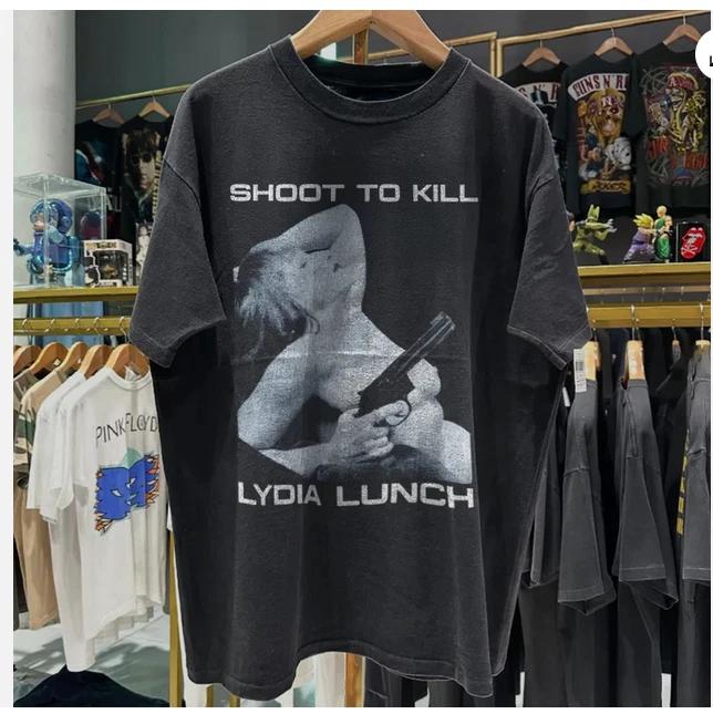 LYDIA LUNCH SHOOT TO KILL черная футболка с коротким рукавом S