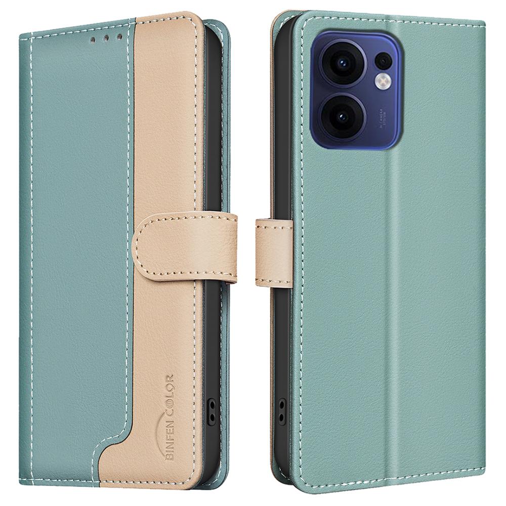 BINFEN COLOR BF33 for Oppo Reno13 F 5G Leather Case Splicing Color RFID Blocking