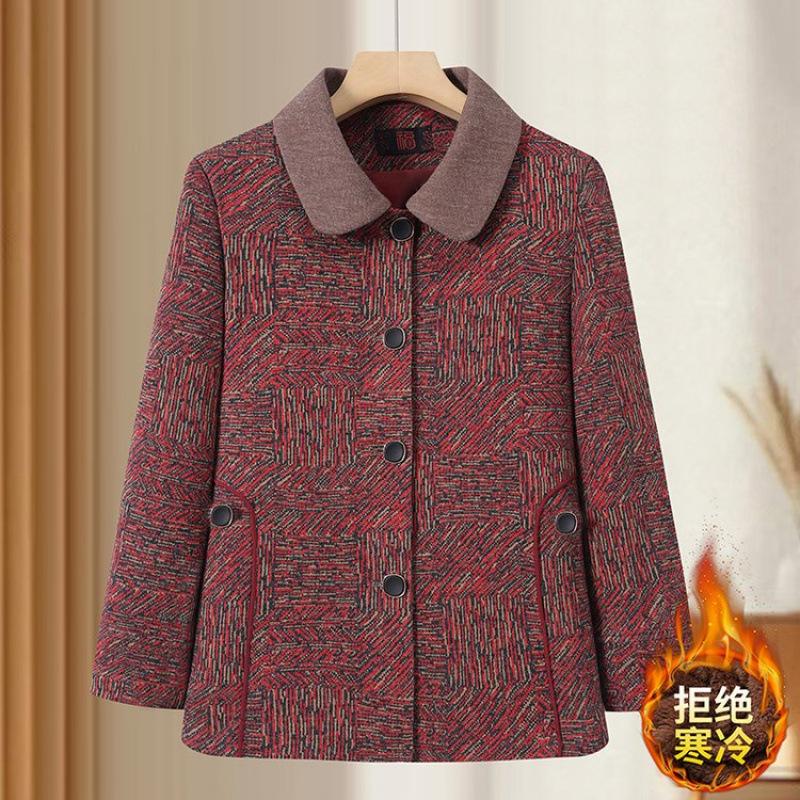Autumn and winter lapel thick coat wife loose clothes old autumn clothes new old tops