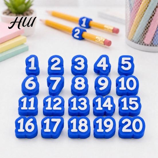 Reusable Pencil Stubs 1-20 20 Pcs Numbered Toppers, Classroom Organization Labels Daily Tracking Supplies for Teachers, Markers Clip Charm Supply