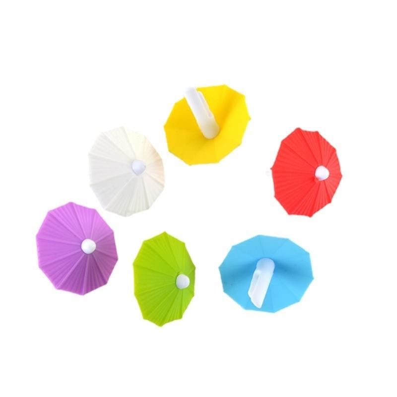 6Pcs Umbrella Shape Wine Glass Markers Bar Accessories Glass Recognizers Cup Drink Ornament Silicone Wine Glass Charm 1