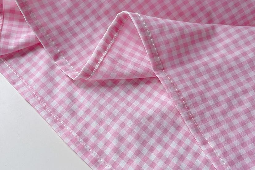 Girls' Houndstooth Summer Camisole & Cardigan Set with Lace Collar (2026 Korean Style)