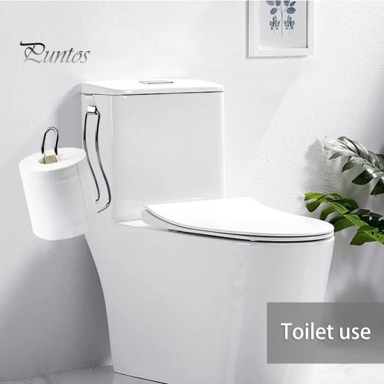 No Drill Adhesive Paper Organizer Toilet Roll Holder, Stainless Steel Heavy Duty Rustproof Kitchen Towel Storage Rack, Wall Mount Stand for