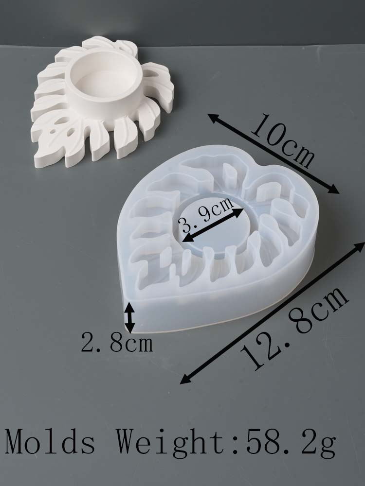 Leaves Candlestick Silicone Mold DIY Handmade Leaf Tealight Candle Holder Plaster Concrete Resin Craft Casting Molds Home Decor