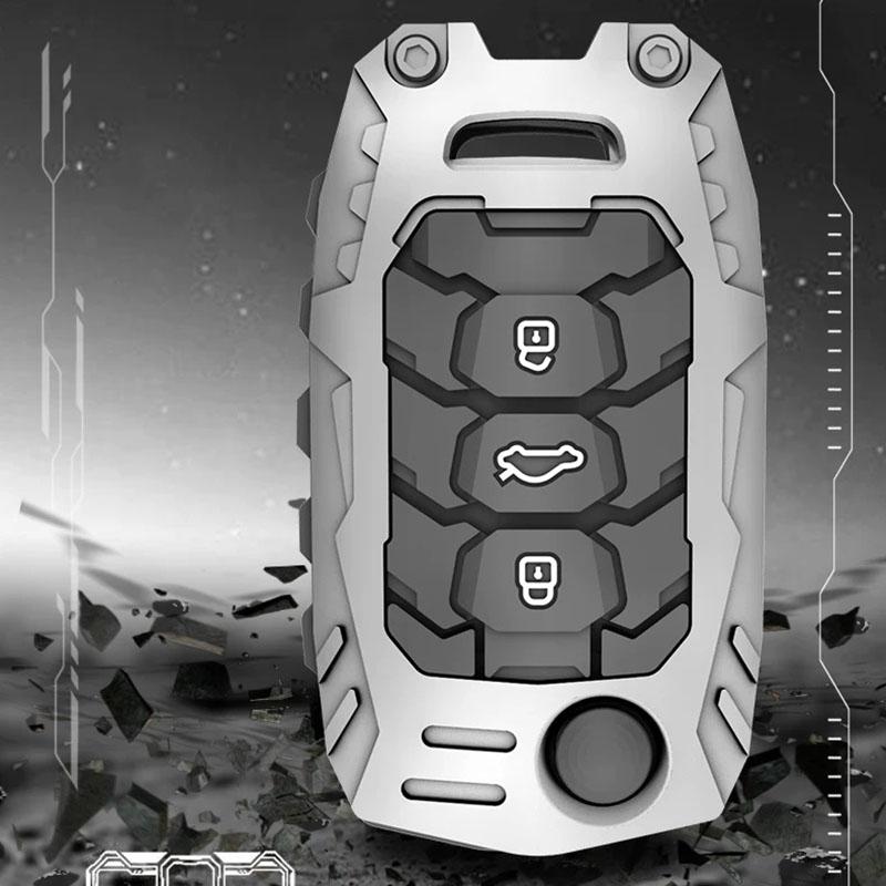 Funda de Piel para Llave de Coche Nueva de 3 Botones Protectora para Wuling Hongguang Baojun 630 730 560 310 Mando Plegable Llavero Accesorios