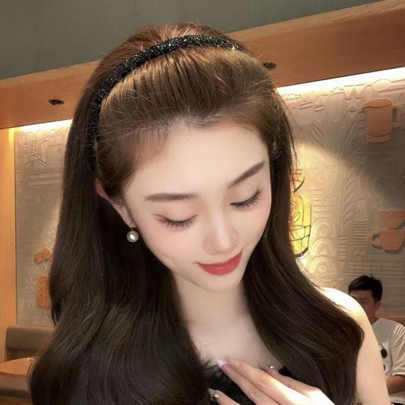 Shiny Rhinestone Headband Non Slip Teeth Design 1/2/4/5/6Pcs Fashion Hair Band for Girls Prom Daily Outing Party Wear