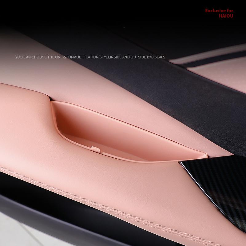 For BYD Seagull Dolphin Mini  2024 2025 Car Door Side Handle Storage Box Holder Tray Organizer Case Barrel Car Accessories