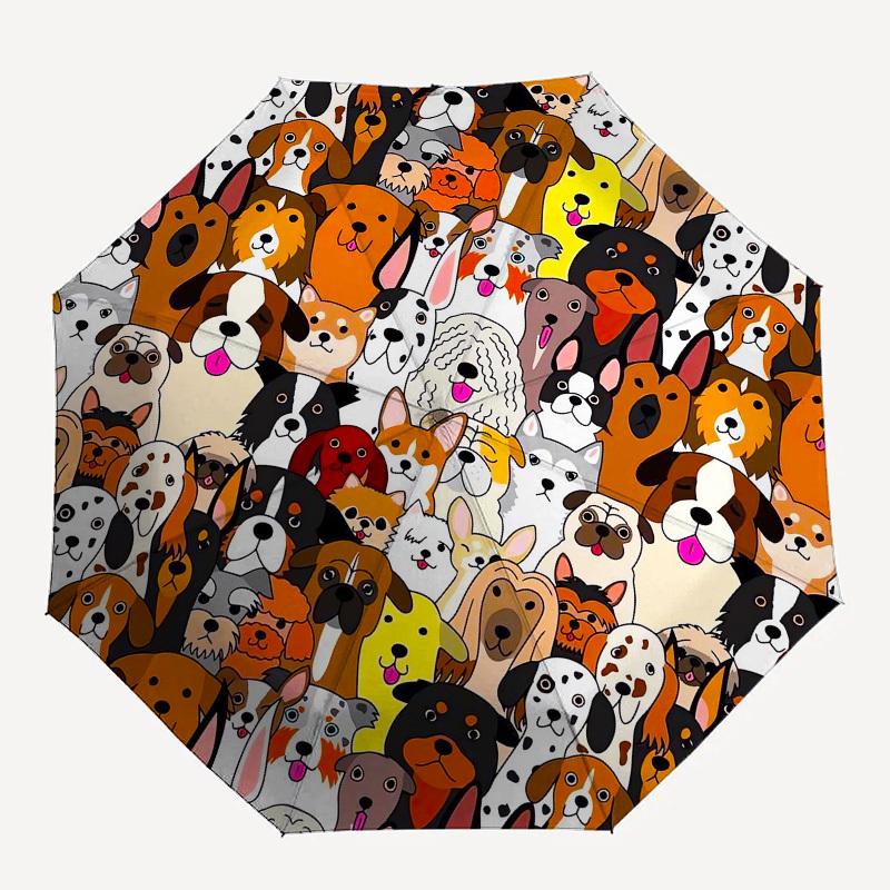 1pz Diverse Raccolta Canina a Fumetti Ombrello con Manico in Plastica, Adatto a Tutte le Stagioni Casa Viaggio Ombrello da EsternoPT348