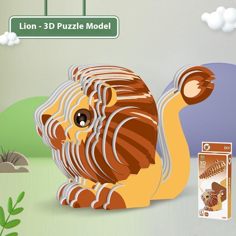 1 Set Kinder Lernspielzeug Montessori Lustiges DIY Manuelle Montage Dreidimensionales Modell Tier 3D Papierpuzzle Spielzeug für Jungen Mädchen