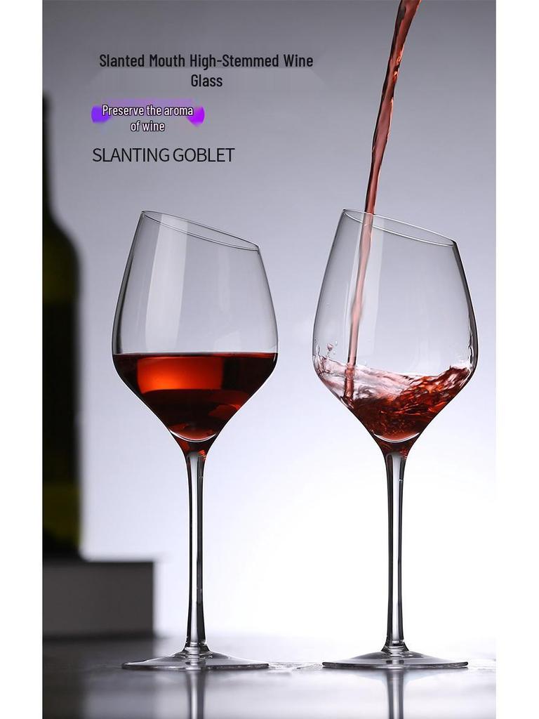 Calice da vino in cristallo stile europeo con accento in noce
