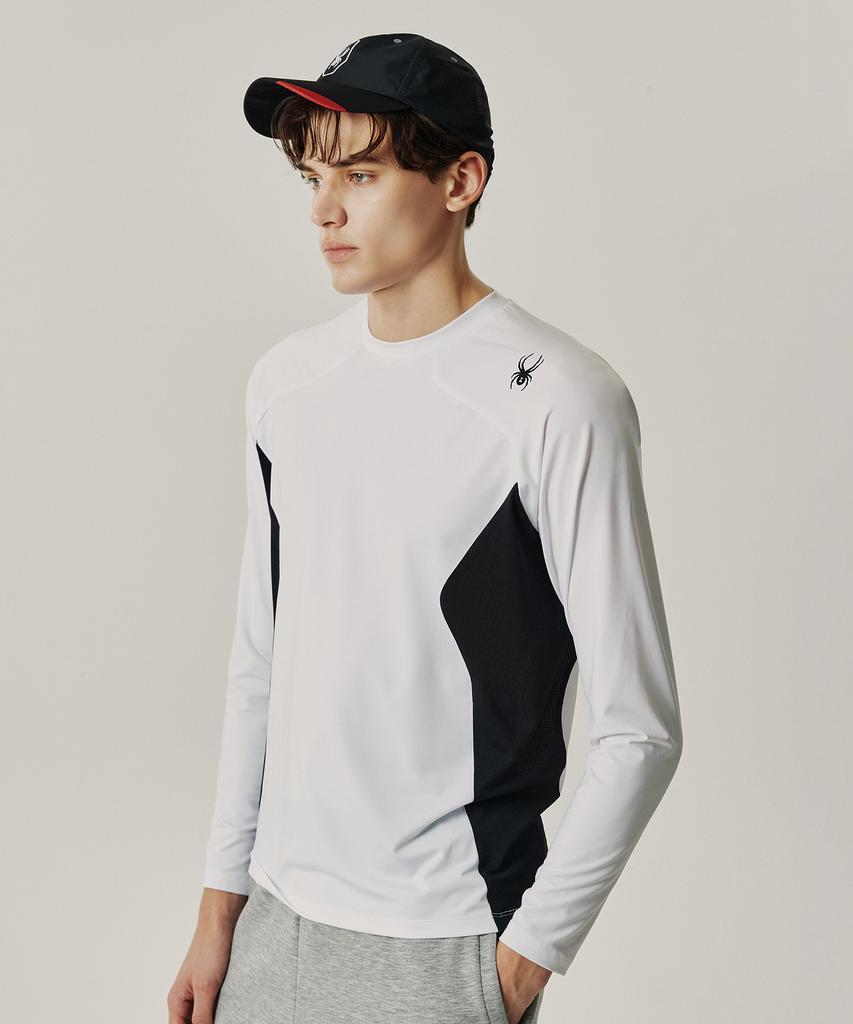 SPYDER Men'S Color Block Detail Training Long Sleeve T-Shirt Spjpcnrl203Mwht