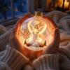 Indoor Outdoor Festive Decor Lighted Christmas Star Ornaments for Holiday Tree Decoration, Acrylic Shatterproof Hanging Home Party with Snowman Design