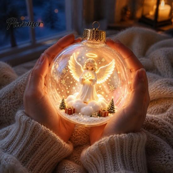 Indoor Outdoor Festive Decor Lighted Christmas Star Ornaments for Holiday Tree Decoration, Acrylic Shatterproof Hanging Home Party with Snowman Design