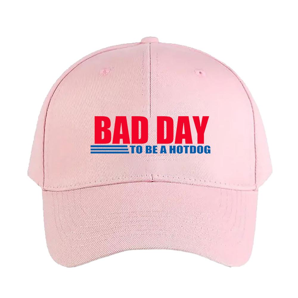 Bad Day to be a Hot Dog Cap Summer Woman Man Baseball Cap Adjustable with Curved Brim Duckbill Cap Protection Sun Hats